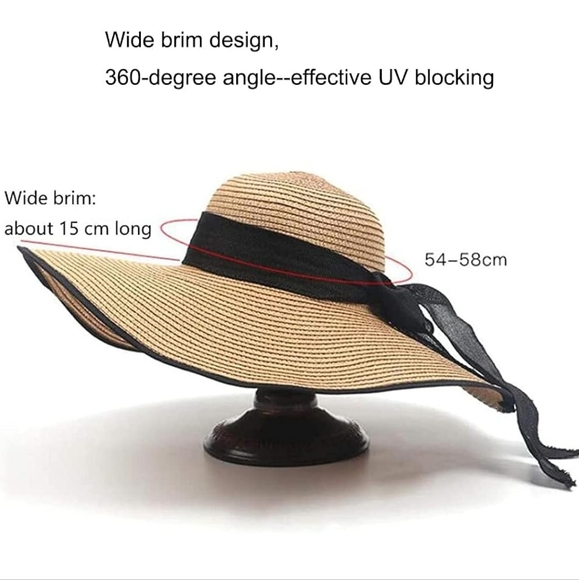 Handmade Chic Sophisticated Wide Brim Straw Hat (NWT) - Picture 6 of 6